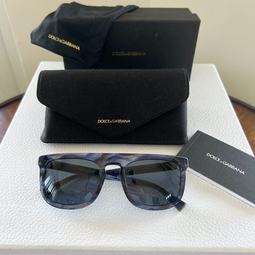 NEW DOLCE & GABBANA DG 4288 3065/87 STRIPED BLUE TRANSPARENT AUTHENTIC SUNGLASSE